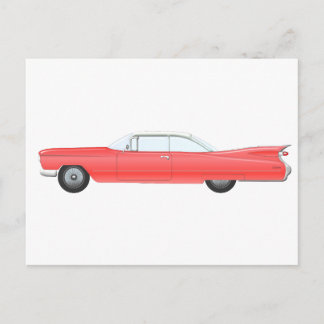 Cartão Postal Carro Clássico Rosa