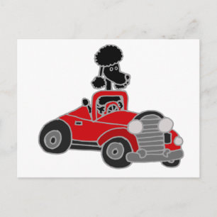 Cartão Postal Carro Conversível Vermelho com Movimentação de 