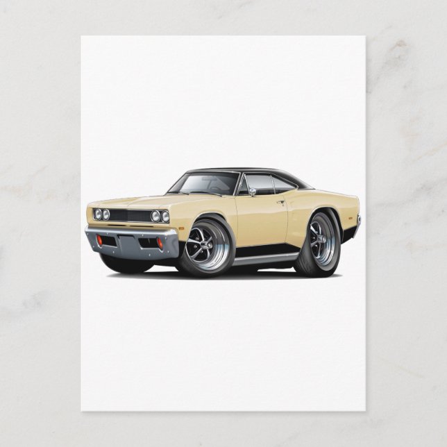 Cartão Postal Carro Coronet RT Tan-Preto 1969 (Frente)