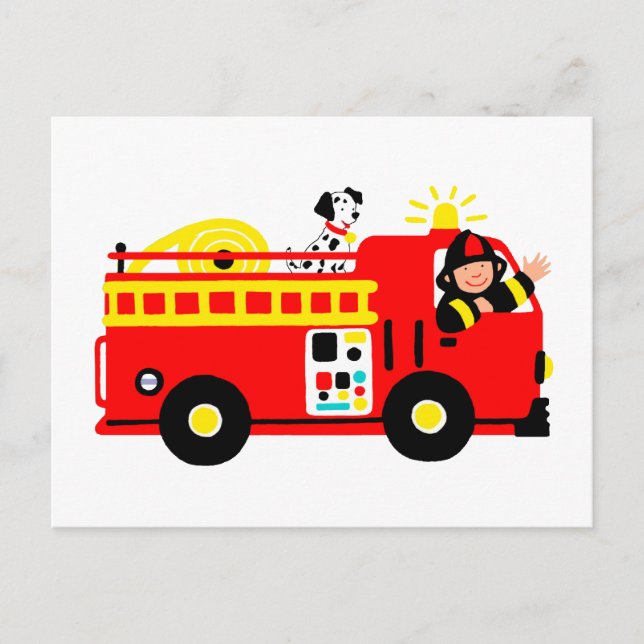 Cartão Postal Carro de bombeiros (Frente)
