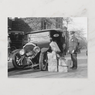 Cartão Postal Carro de Bootlegers Capturado pela Polícia, 1922
