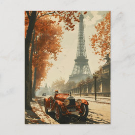 Cartão Postal carro de corrida de safra em Paris