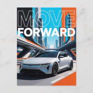Cartão Postal Carro de Desempenho Futurista Avançado