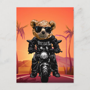 Cartão Postal Carro de Motocicleta Tropical Sunset