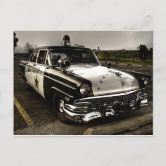 Cartão Postal Carro de Polícia Antigo
