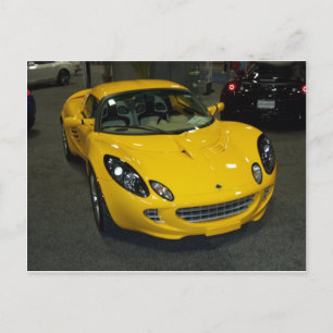 Cartão Postal Carro desportivo amarelo