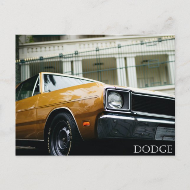 Cartão Postal carro-dobra-dintage amarelo (Frente)