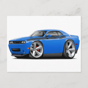 Cartão Postal Carro Dodge Challenger RT B5 Azul-Preto 2009-11