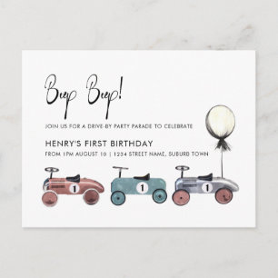 Cartão Postal Carro Drive by Quarantine primeiro aniversario Par