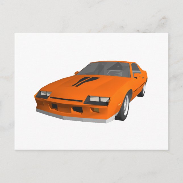 Cartão Postal Carro Esportivo anos 80 Camaro: Modelo 3D: (Frente)