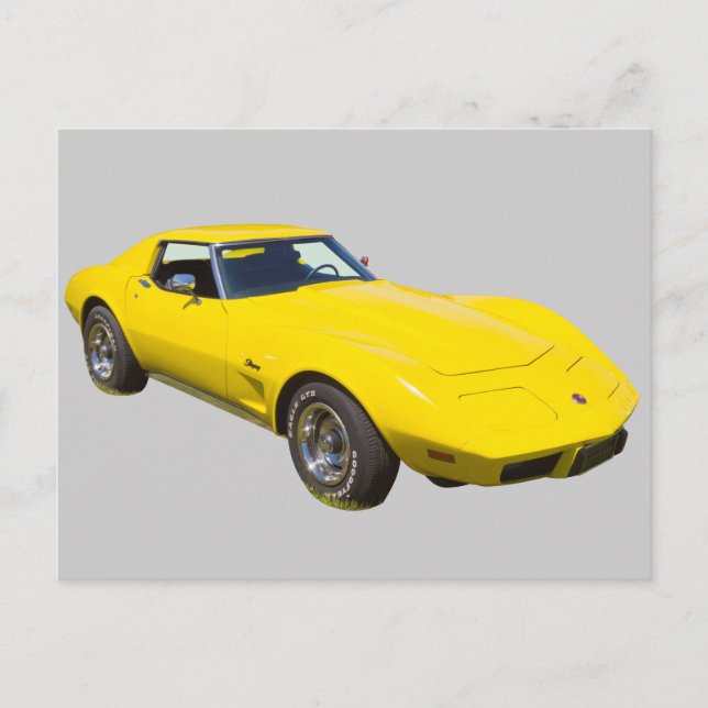 Cartão Postal Carro Esportivo Corvette Stingray 1975 (Frente)