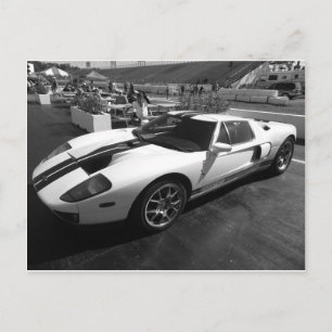 Cartão Postal Carro Esportivo Preto e Branco