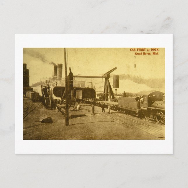 Cartão Postal Carro Ferry em Dock, Grand Haven, Michigan (Frente)