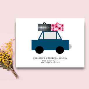 Cartão Postal Carro Funny Novo Endereço Residencial Cartão-Posta