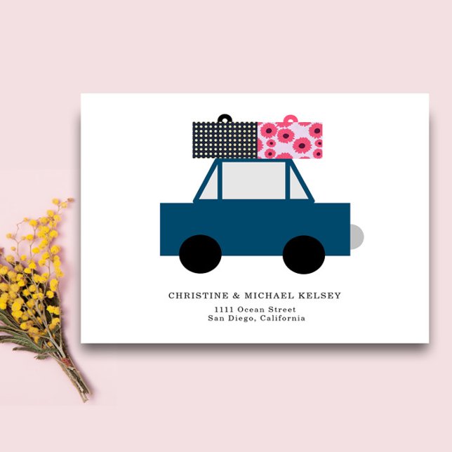 Cartão Postal Carro Funny Novo Endereço Residencial Cartão-Posta (Criador carregado)