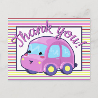 Cartão Postal Carro Kawaii