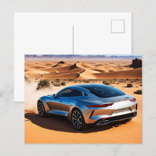 Cartão Postal Carro moderno no deserto