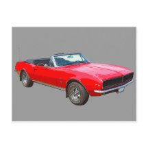 Carro Muscular Camaro, convertível vermelho, 1967