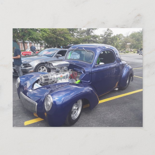 Cartão Postal Carro Personalizado Azul (Frente)