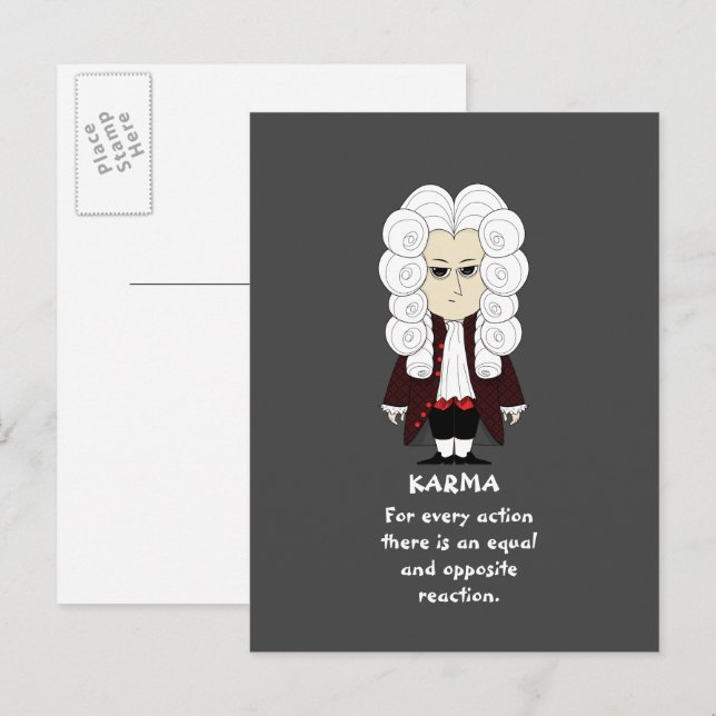 Cartão Postal Carro-postal de Karma & Newton (fundo escuro) (Frente/Verso)