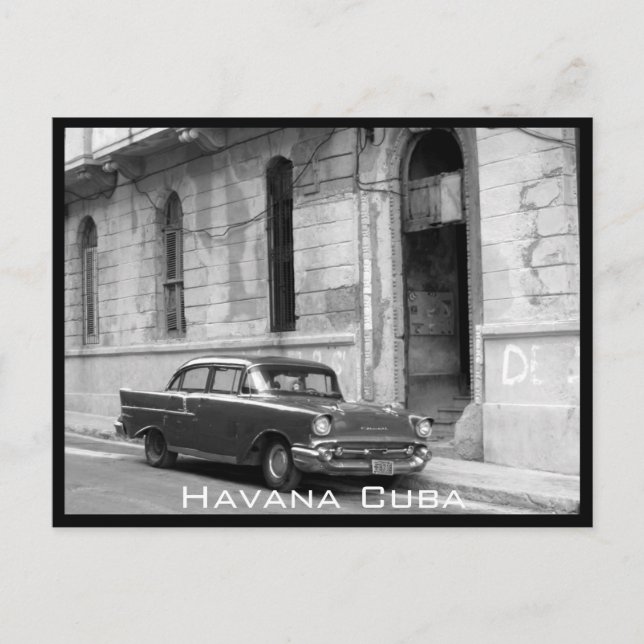 Cartão Postal carro retro havana (Frente)