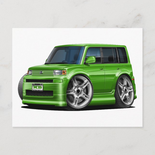 Cartão Postal Carro Verde Scion XB (Frente)