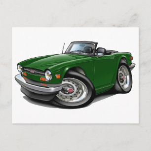 Cartão Postal Carro Verde Triumph TR6