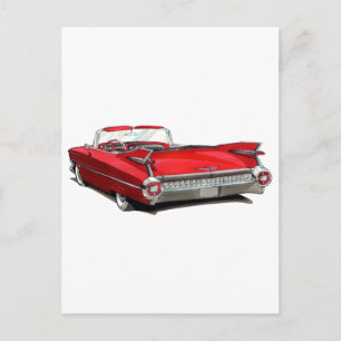 Cartão Postal Carro Vermelho Cadillac 1959