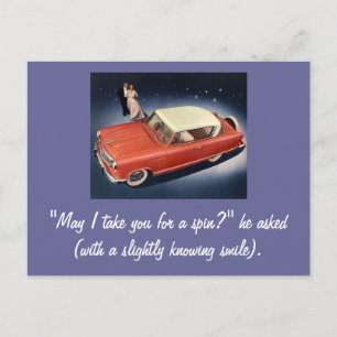Cartão Postal Carro vintage "Boa Noite, Irene!"