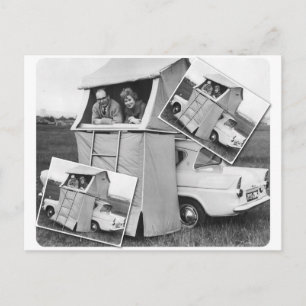 Cartão Postal carro vintage Camping Caravan