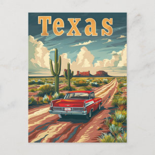 Cartão Postal Carro vintage do Deserto do Texas