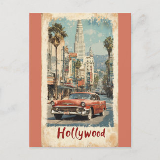 Cartão Postal Carro vintage Hollywood California