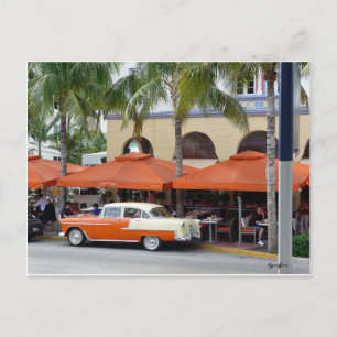 Cartão Postal Carro vintage South Beach Florida