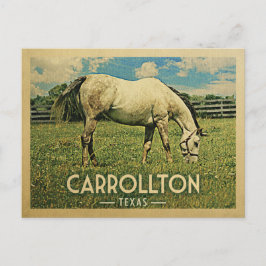 Cartão Postal Carrollton Texas Horse Fazenda - Viagens vintage
