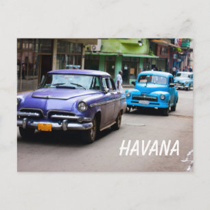 Cartão Postal Carros antigos na rua de Havana