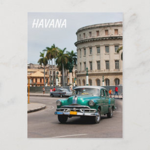 Cartão Postal Carros antigos na rua de Havana