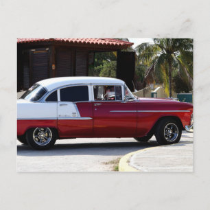 Cartão Postal Carros Clássicos de Cuba - Cartão-postal vermelho-