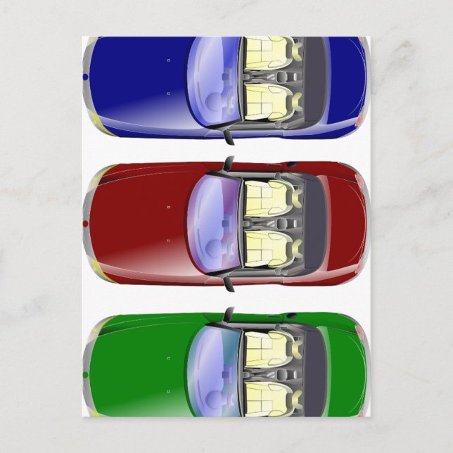 Cartão Postal Carros coloridos (Frente)