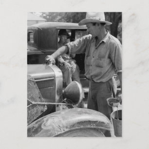 Cartão Postal Carros de Trabalhadores Migrantes de Fruta, 1940