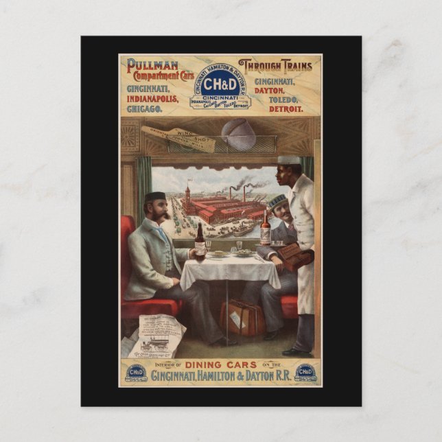 Cartão Postal Carros do compartimento do pulmão e através de com (Frente)