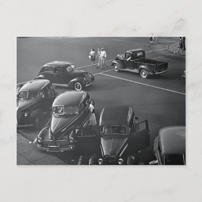 Cartão Postal Carros no Centro, 1942 (Frente)