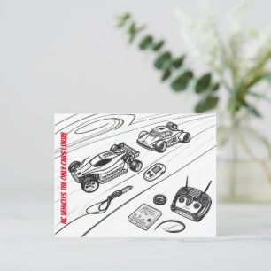 Cartão Postal Carros Rc com Transmiter e outras ferramentas RC