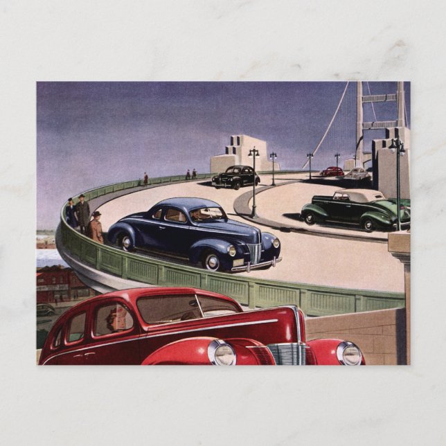 Cartão Postal carros vintage (Frente)