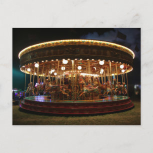 Cartão Postal Carrossel à noite: Feira de Vapor do Dorset Excel