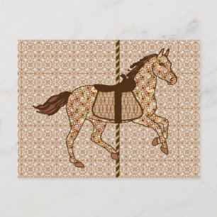 Cartão Postal Carrossel Horse - Castanho-chocolate e bronzeado