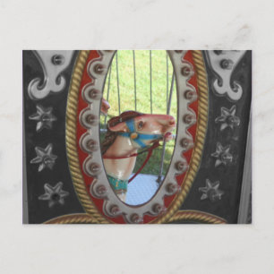 Cartão Postal Carrossel Horse no Cartão-Postal Preto Espelho