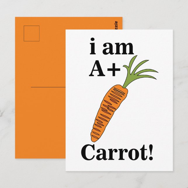 Cartão Postal Carrot, eu sou um Carrot Engraçado (Frente/Verso)