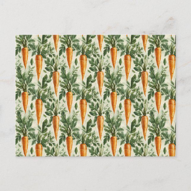 Cartão Postal Carrot Pattern Primavera Garden (Frente)