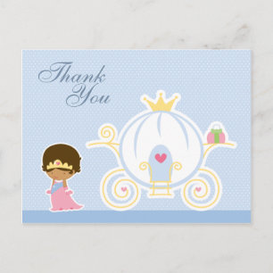 Cartão Postal Carruagem da princesa da garota bonita obrigado se