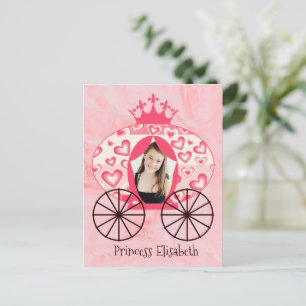 Cartão Postal Carruagem de Princesa Real Conto de Fadas Aniversá